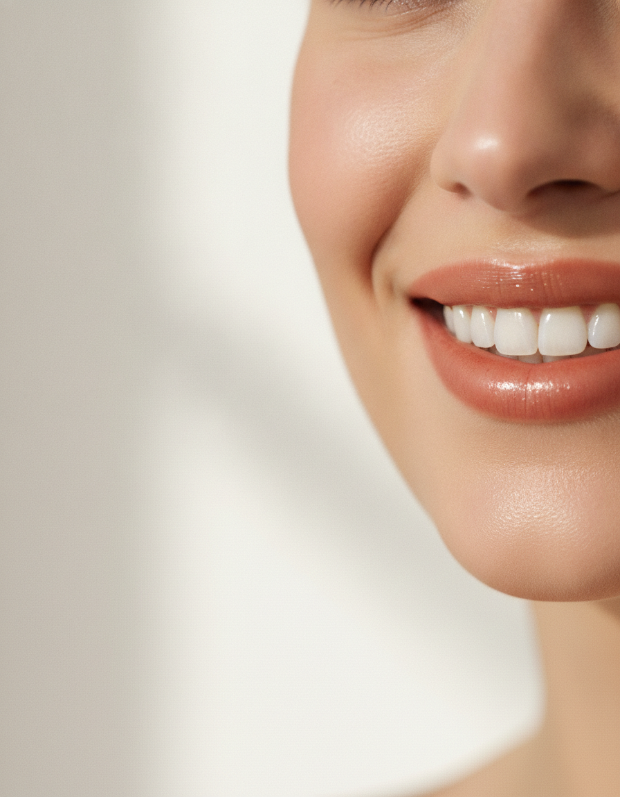 Sorriso natural após tratamento estético